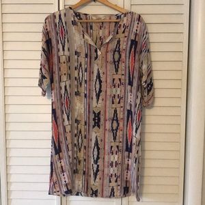 Tucker Aztec silk dress